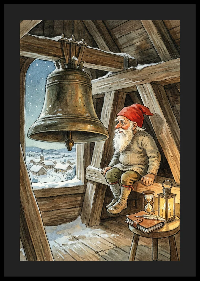 Santa Claus watches over the peaceful winter village-12
