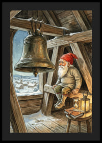 Julemanden våger over den fredelige vinterlandsby-4