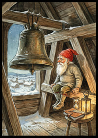 Tomten vakar över den fridfulla vinterbyn-2