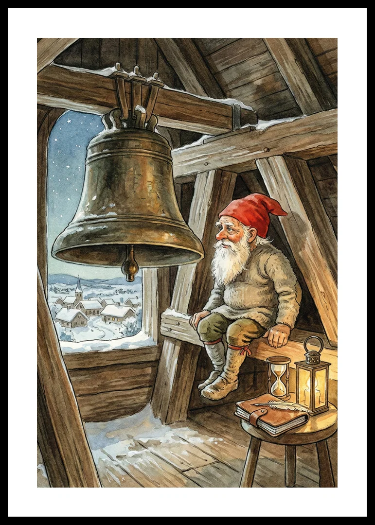 Santa Claus watches over the peaceful winter village-12