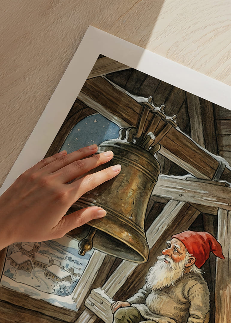 Tomten vakar över den fridfulla vinterbyn-12