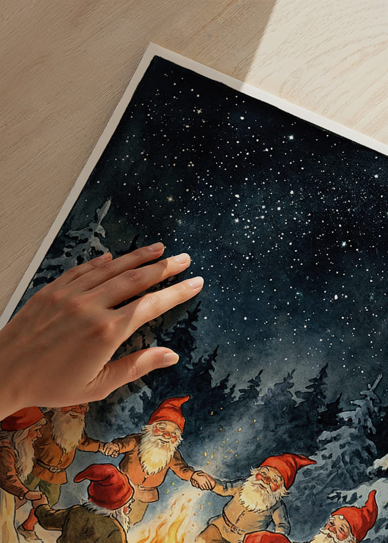 Tomtar dansar i vinternatten under stjärnorna-12