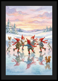 Elfii dansează fericiți pe gheață într-un peisaj de iarnă strălucitor-4