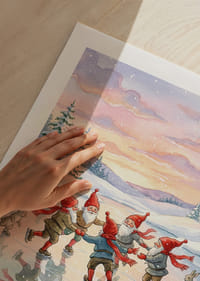 Alver danser lykkelig på isen i et skimrende vinterlandskap-5