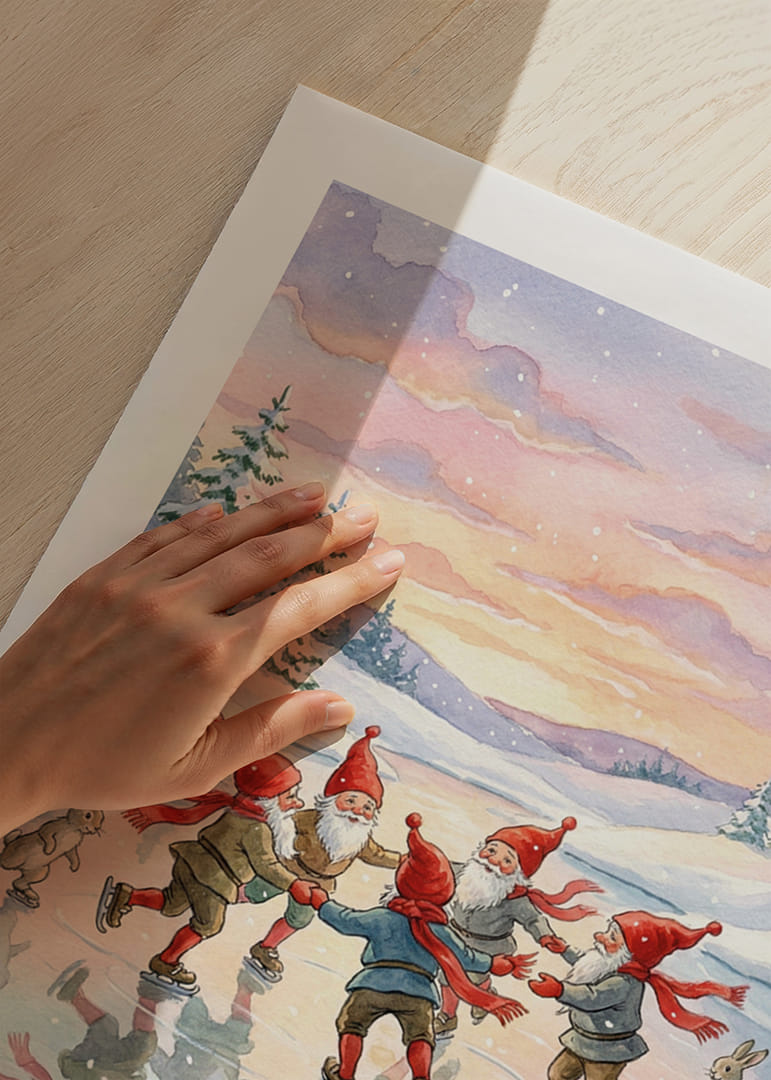 Alver danser lykkelig på isen i et skimrende vinterlandskap-12