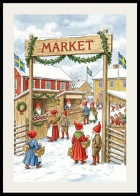 Scène de marché magique avec la joie de l'hiver et des elfes-2