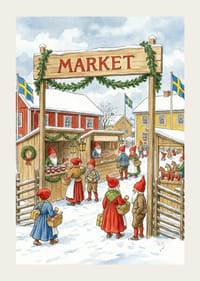 Scène de marché magique avec la joie de l'hiver et des elfes-3