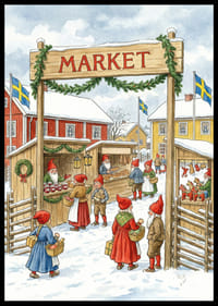 Magisch markttafereel met wintervreugde en elfen-2