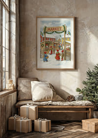 Magisch markttafereel met wintervreugde en elfen-4