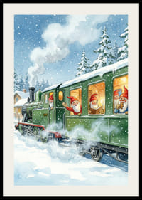 Elfen op een trein in een winterlandschap betoveren-2