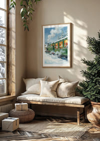 Alver på et tog i et vinterlandskap fortryller-4