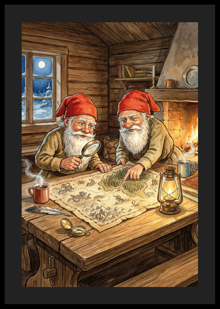 Two elves create magic by a sparkling fire-12