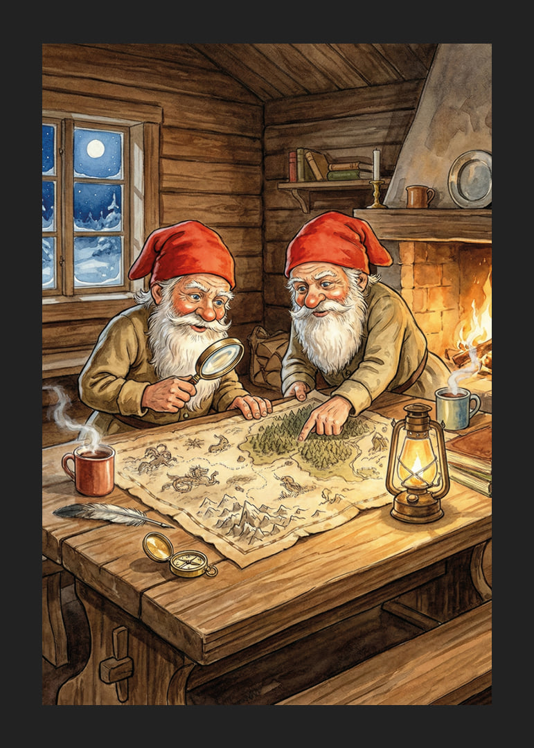 Two elves create magic by a sparkling fire-12