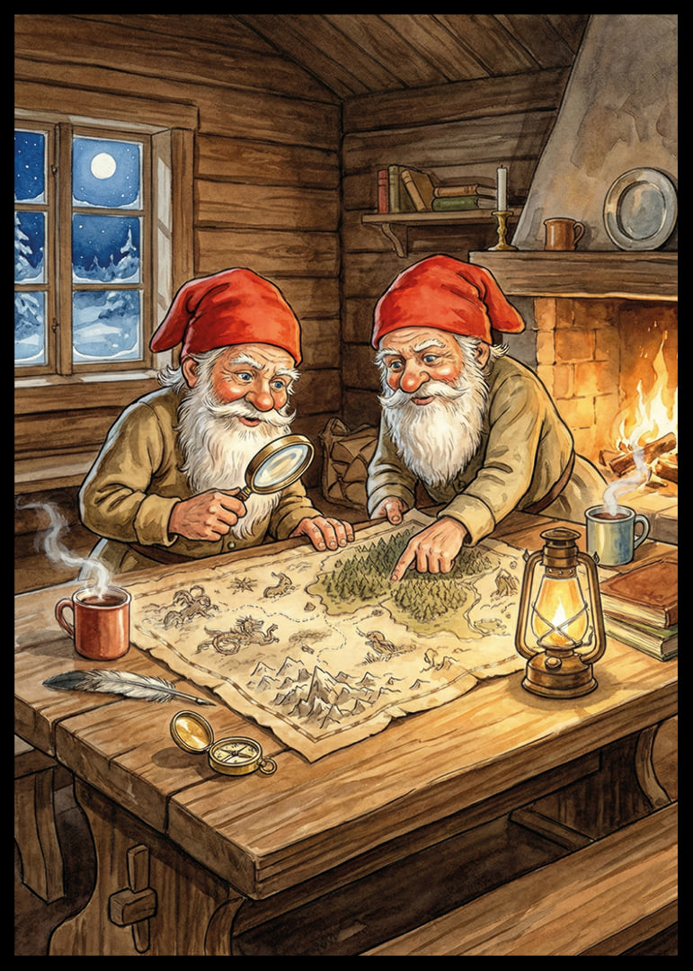Two elves create magic by a sparkling fire-12