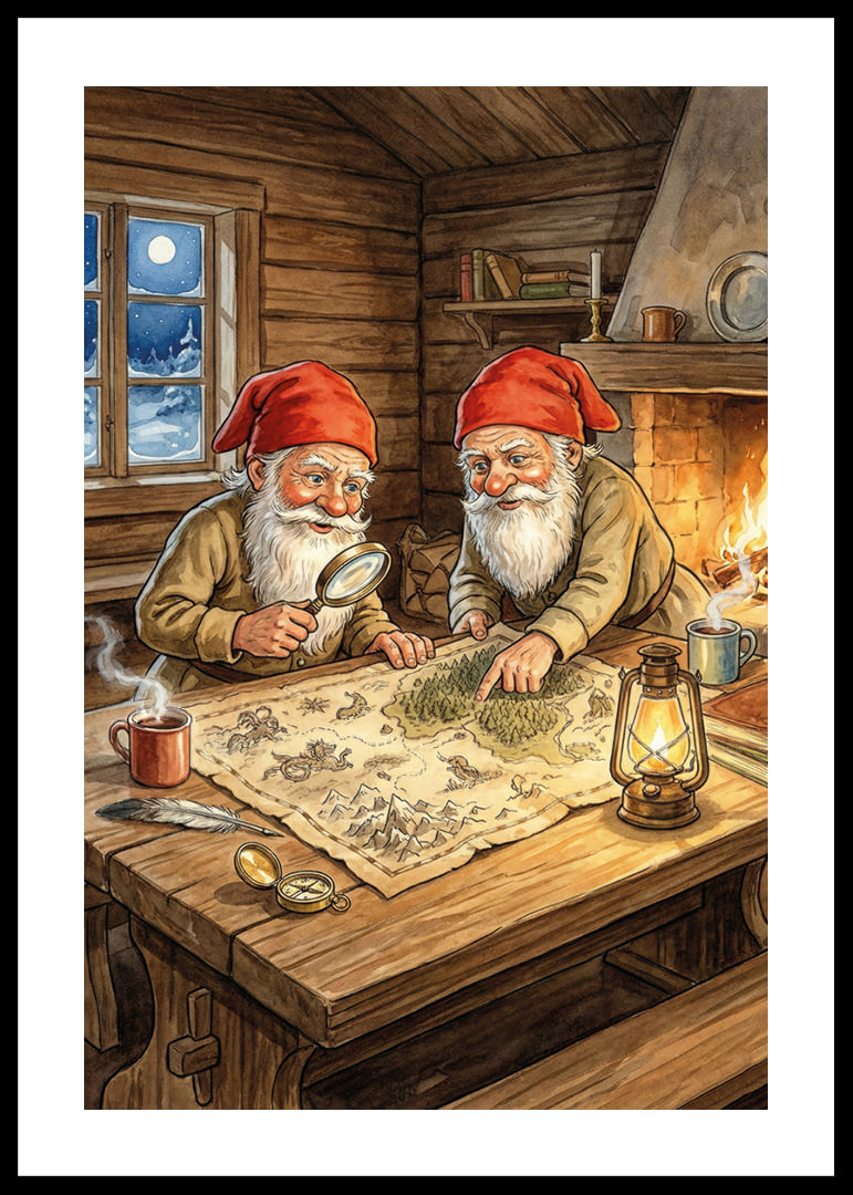 Two elves create magic by a sparkling fire-12