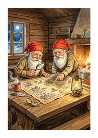 Two elves create magic by a sparkling fire-1