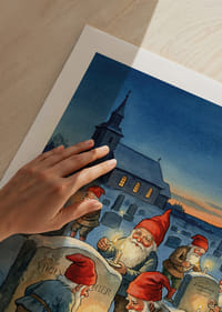 Kabouters steken kaarsen aan bij grafstenen in de winterduisternis-5