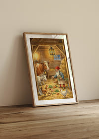 Tomten delar skörden med djuren i mysig lada-4