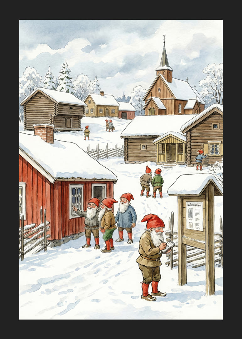 Charmante elfjes in een pittoresk winterdorp-12