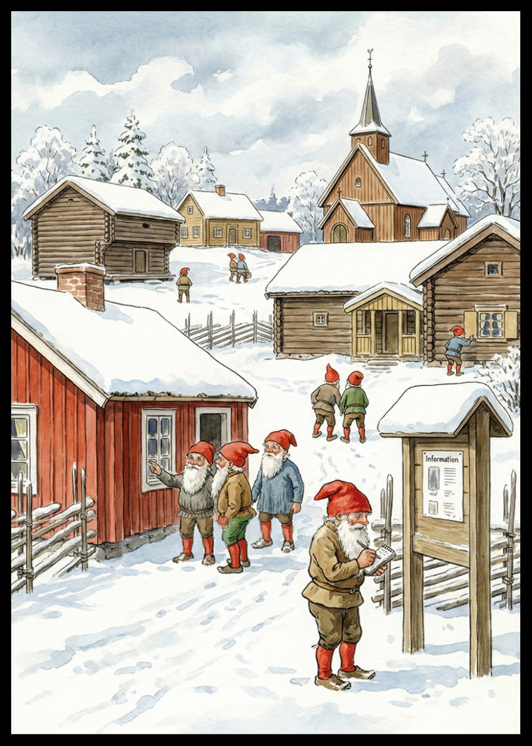 Očarujúci elfovia v malebnej zimnej dedinke-12