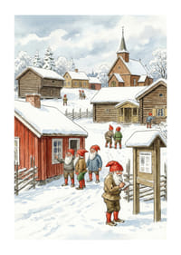 Očarujúci elfovia v malebnej zimnej dedinke-1