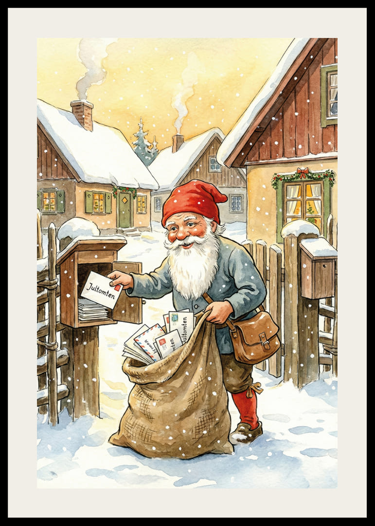 Le Père Noël distribue des cadeaux de Noël dans un paysage hivernal-12