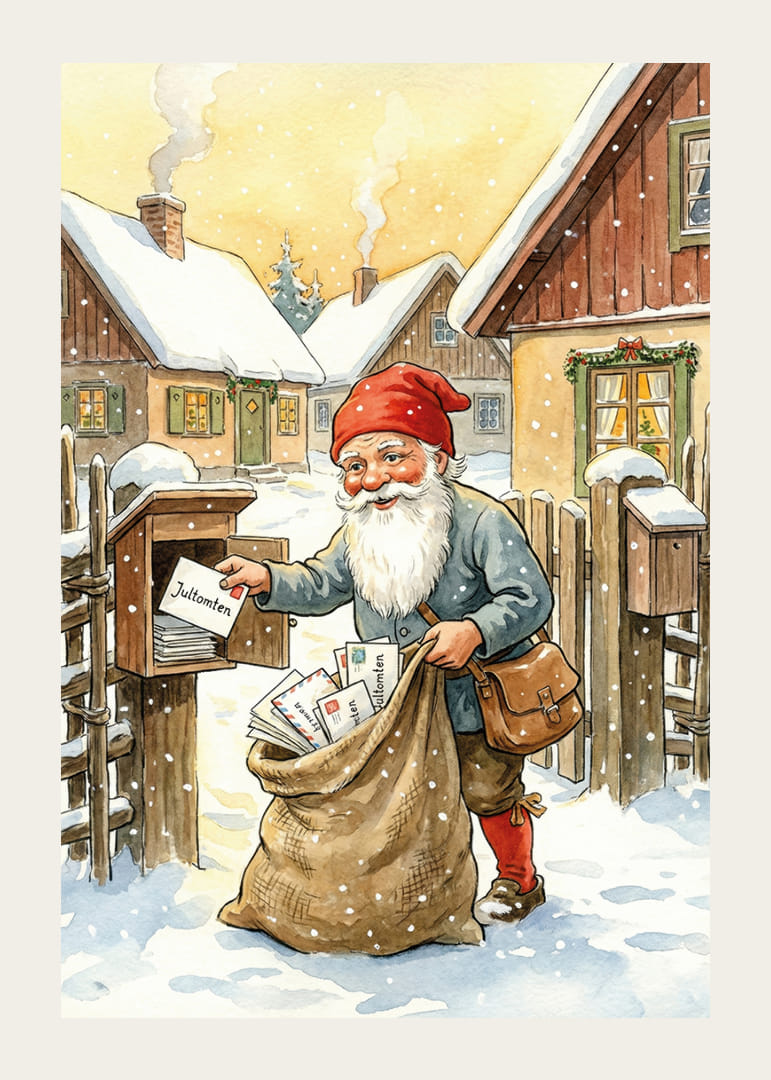 Le Père Noël distribue des cadeaux de Noël dans un paysage hivernal-12