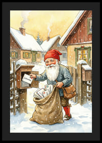 Le Père Noël distribue des cadeaux de Noël dans un paysage hivernal-4