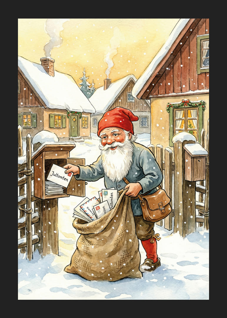 Le Père Noël distribue des cadeaux de Noël dans un paysage hivernal-12