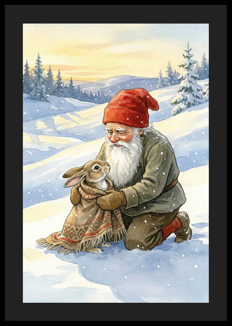A heartwarming scene of friendship in a winter landscape-12