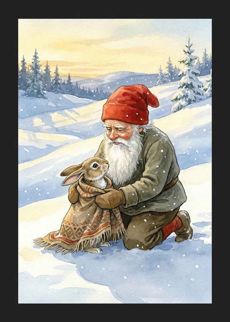 A heartwarming scene of friendship in a winter landscape-12
