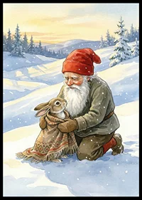 A heartwarming scene of friendship in a winter landscape-6
