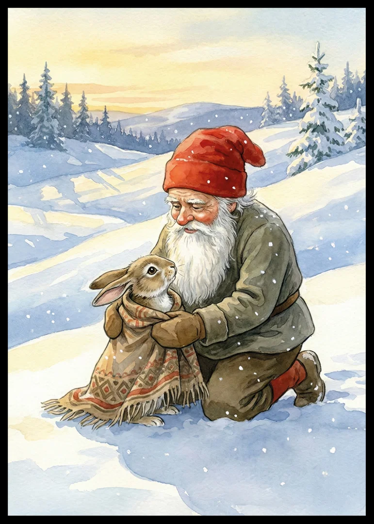 A heartwarming scene of friendship in a winter landscape-12