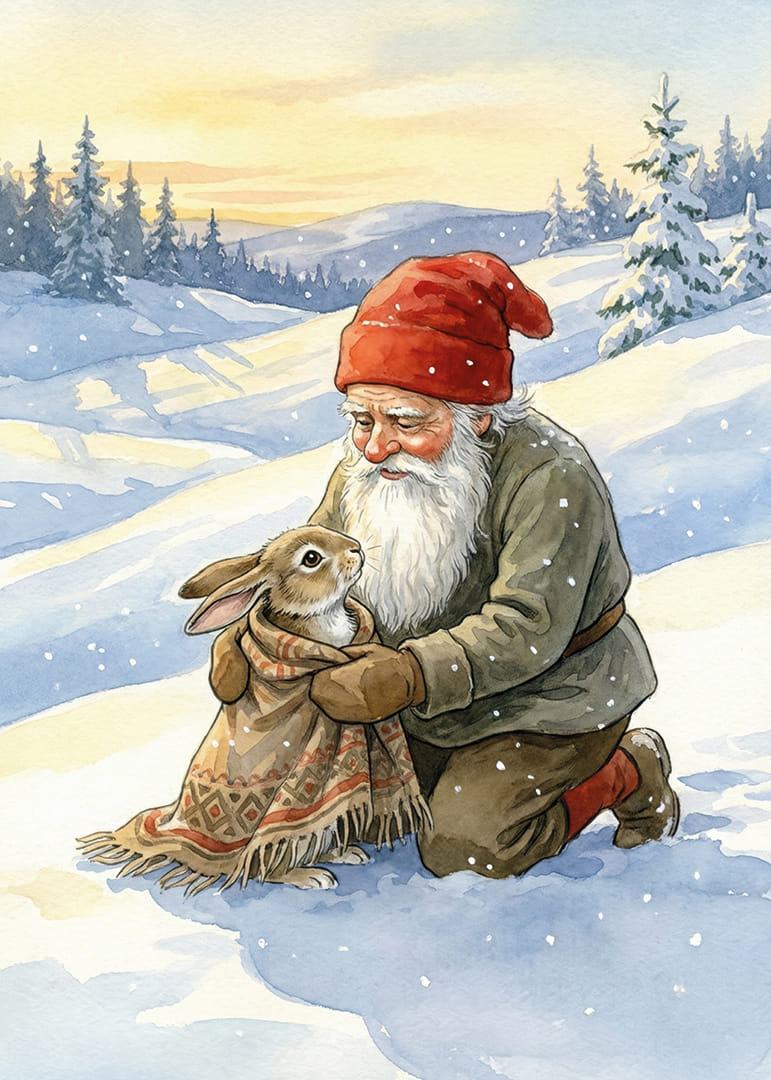 En hjärtevärmande scen av vänskap i vinterlandskap-12