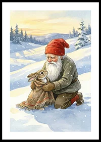 A heartwarming scene of friendship in a winter landscape-0