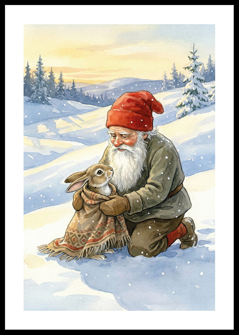 En hjärtevärmande scen av vänskap i vinterlandskap-12