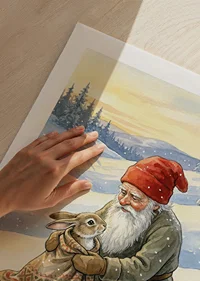 A heartwarming scene of friendship in a winter landscape-9