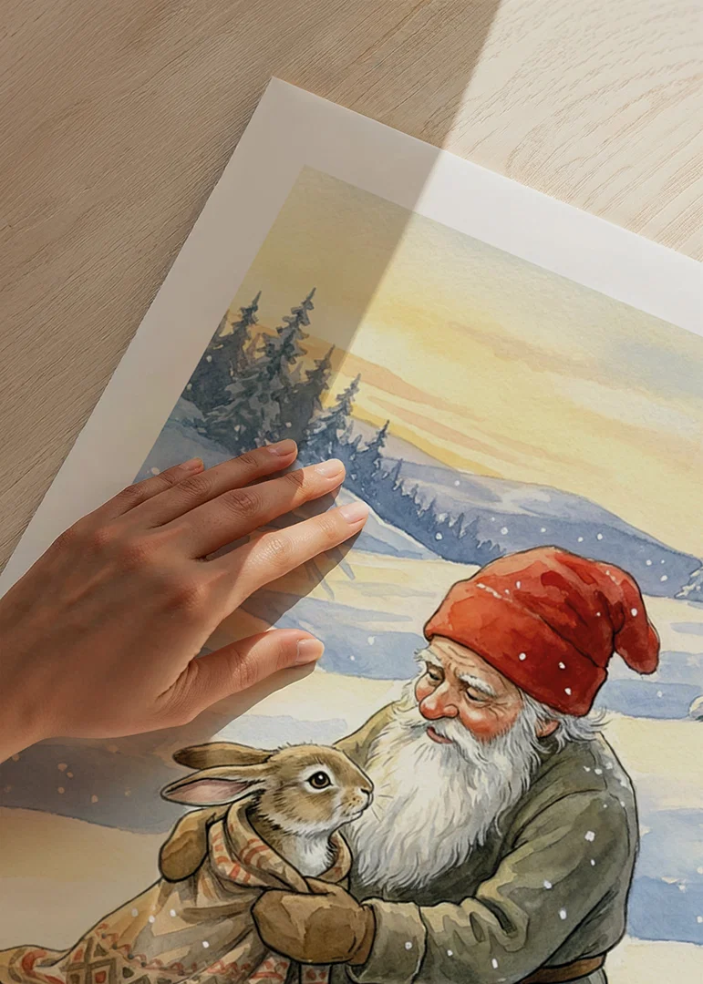 A heartwarming scene of friendship in a winter landscape-12