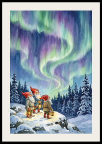 Gnome, verzaubert vom himmlischen Tanz der Aurora-2