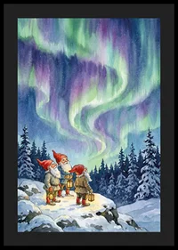 Gnomes enchanted by the celestial dance of the aurora-4