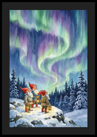 Gnome, verzaubert vom himmlischen Tanz der Aurora-4