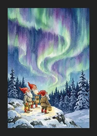 Gnomes enchanted by the celestial dance of the aurora-5