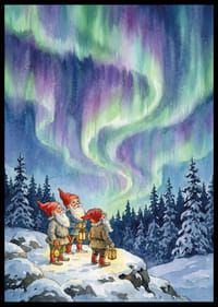 Gnomer förtrollade av aurorans himmelsdans-2