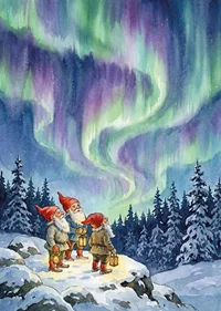 Gnomes enchanted by the celestial dance of the aurora-7