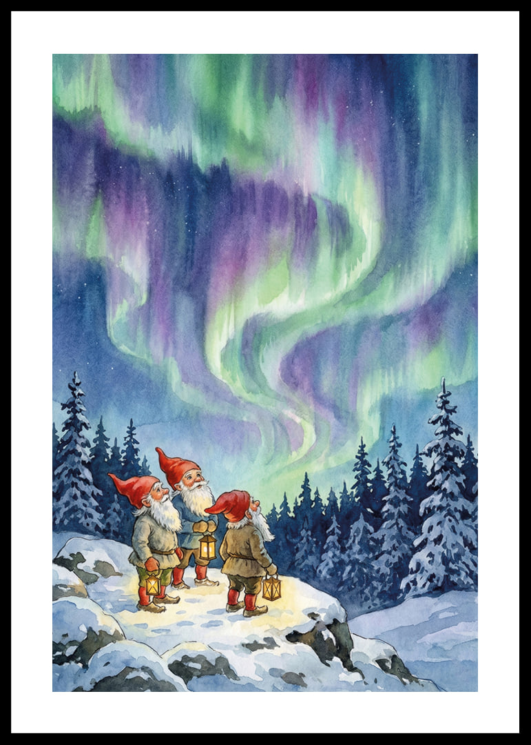 Gnomer förtrollade av aurorans himmelsdans-12