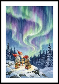 Gnomes enchanted by the celestial dance of the aurora-0