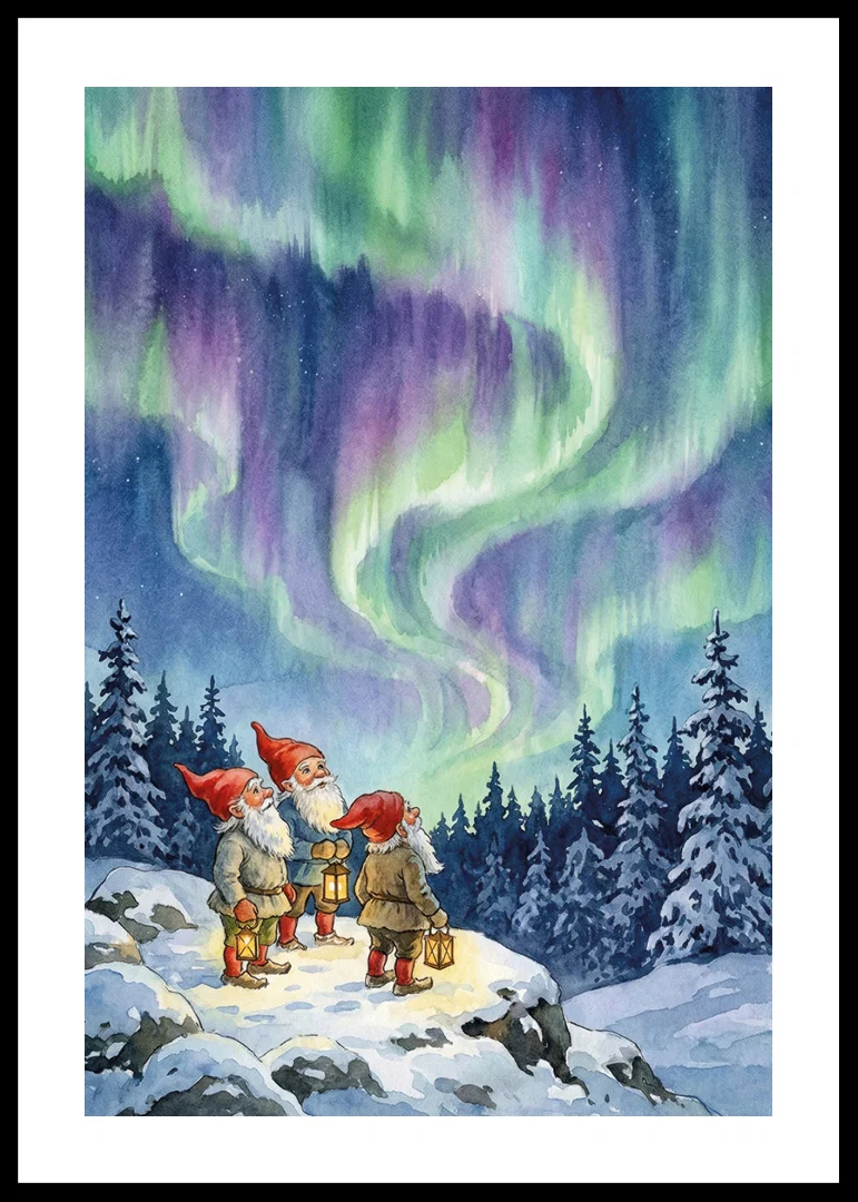 Gnomes enchanted by the celestial dance of the aurora-12