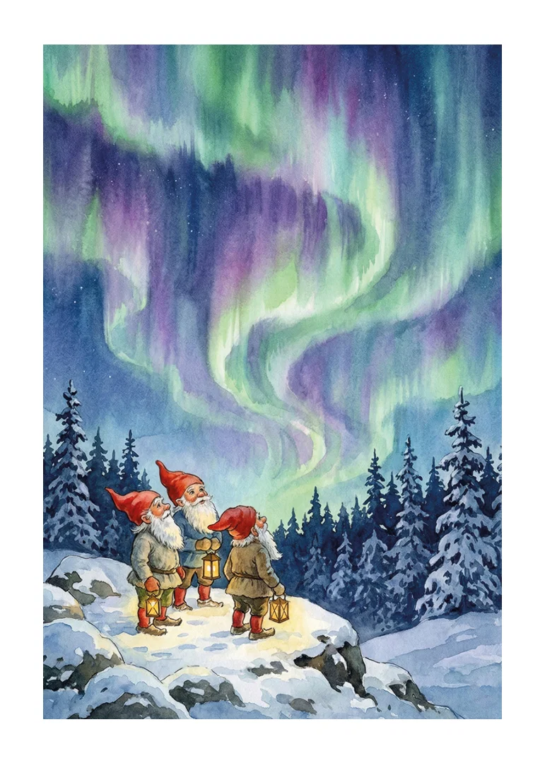 Gnomes enchanted by the celestial dance of the aurora-12