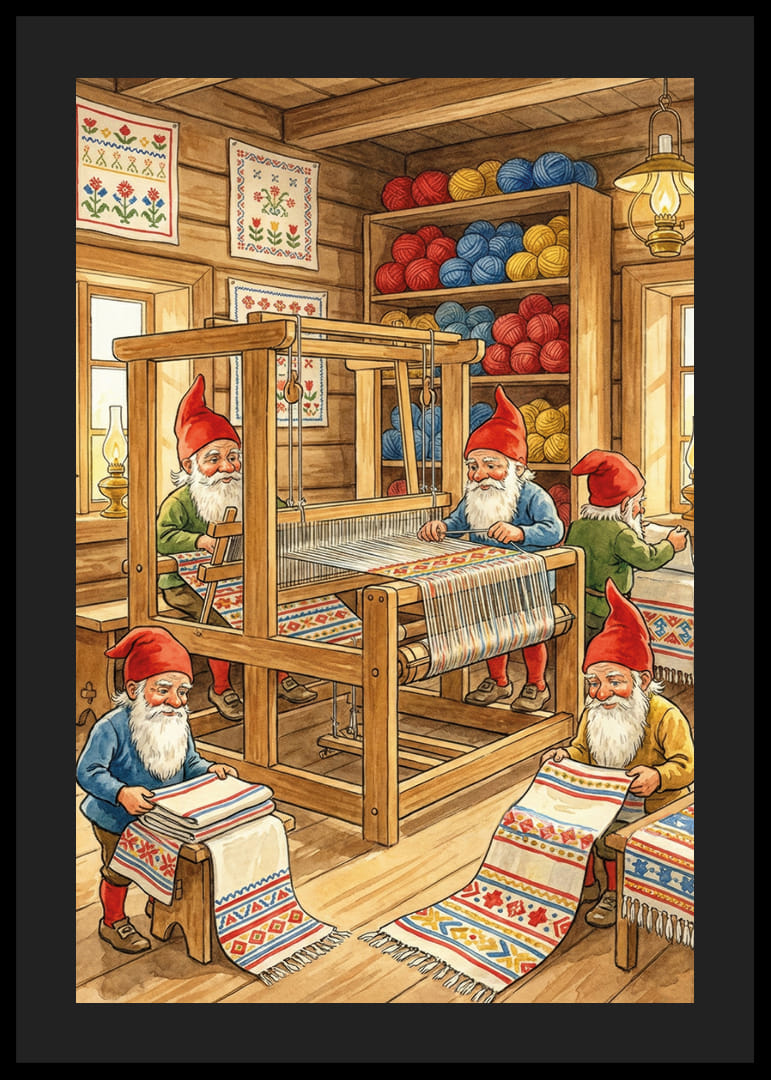 Elfi colorați țes într-o căsuță fermecătoare din lemn-12