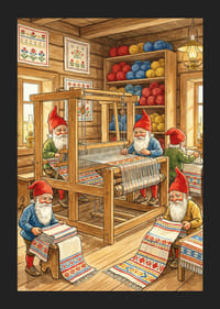 Elfi colorați țes într-o căsuță fermecătoare din lemn-5